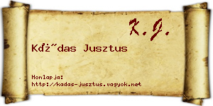 Kádas Jusztus névjegykártya
